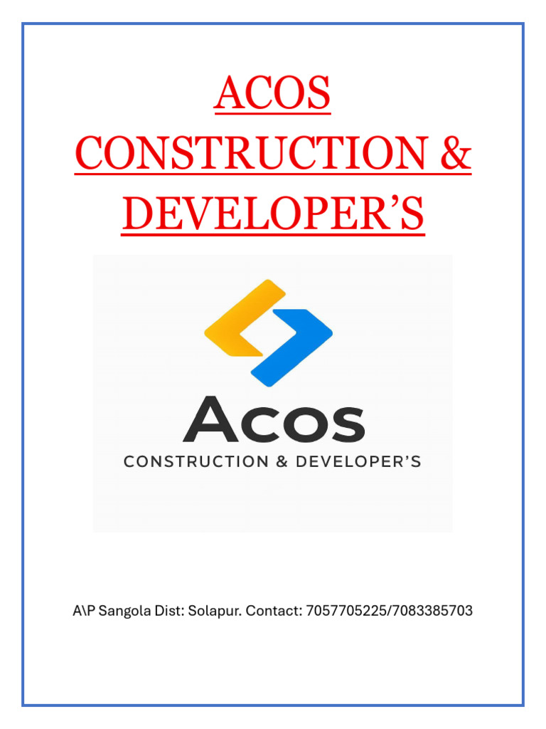 Acos Construction Front Page | PDF