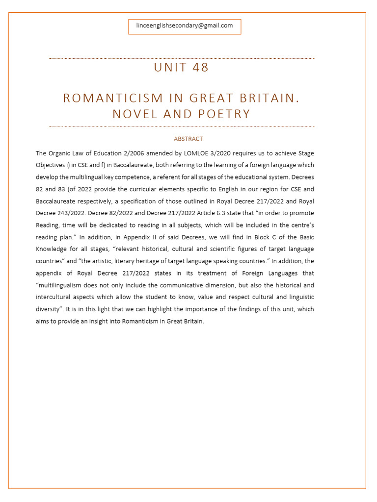 Romanticism in Great Britain: Overview | PDF | William Wordsworth ...