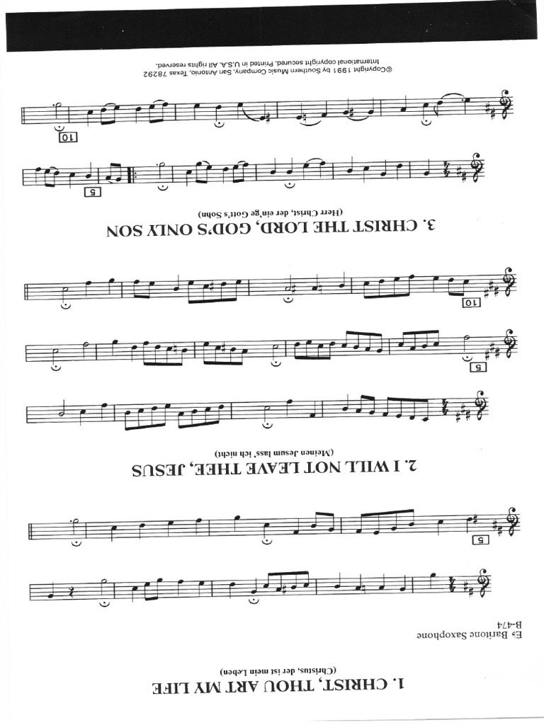 Bach Chorales For Band Parts Baritone Sax, 1st Trumpet, 2nd