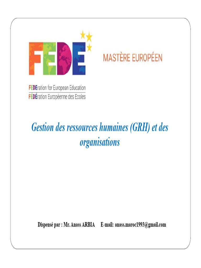 Évolution de la Gestion des Ressources Humaines | PDF | Gestion des ...
