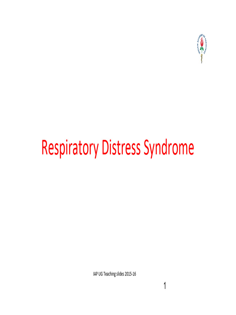 Respiratory Distress Syndrome | PDF | Respiration | Respiratory System