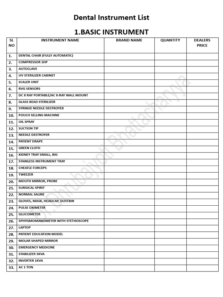 Dental Basic Instrument 2 | PDF | Dentistry Branches | Medical Equipment