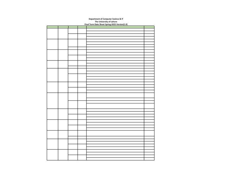 Final Term Date Sheet Spring 2025 | PDF | Computer Science | Applied ...