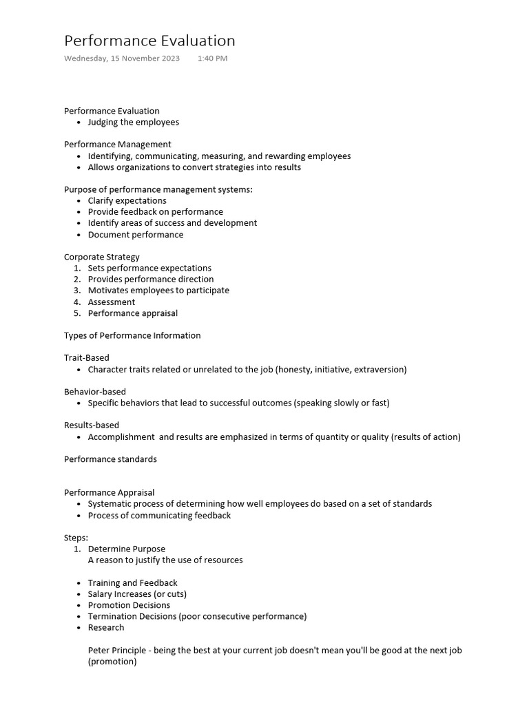 Employee Performance Evaluation Guide | PDF | Performance Appraisal ...