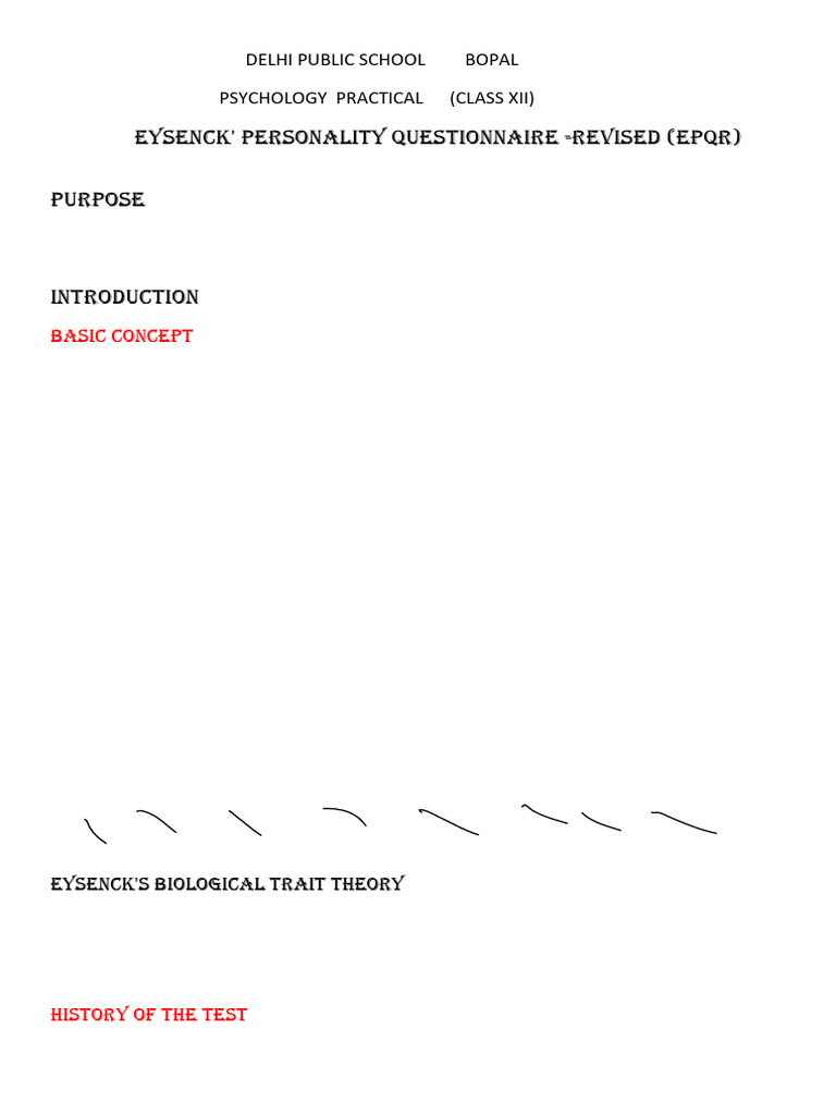Eysenck's Personality Questionnaire Overview | PDF | Extraversion And ...