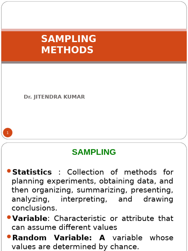 Understanding Sampling Methods in Statistics | PDF | Sampling ...