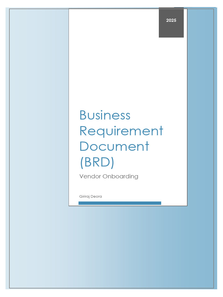 Vendor Onboarding Dashboard BRD 2025 | PDF | Procurement | User Interface