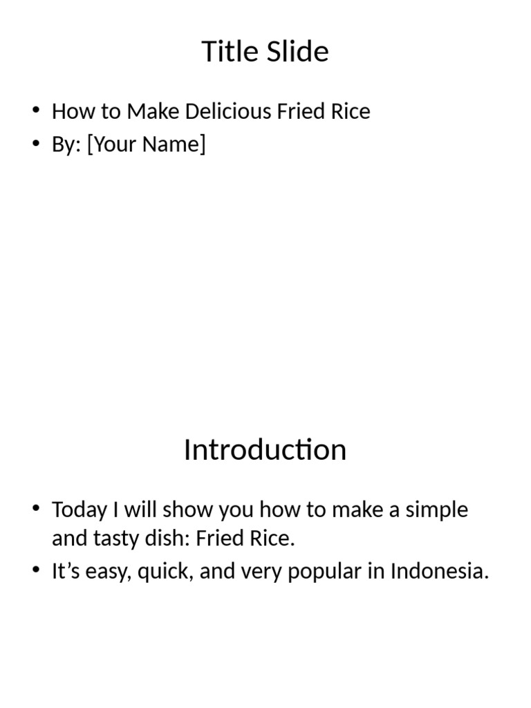 How to Make Fried Rice: A Simple Guide | PDF