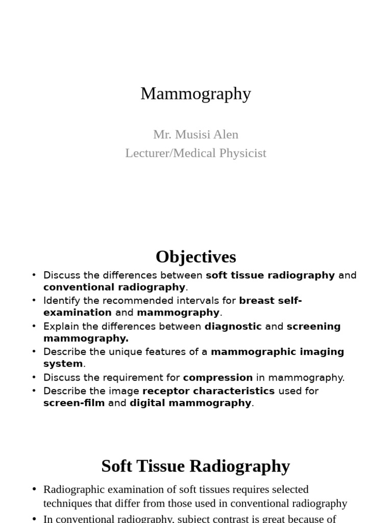 Understanding Mammography Techniques | PDF | Mammography | X Ray
