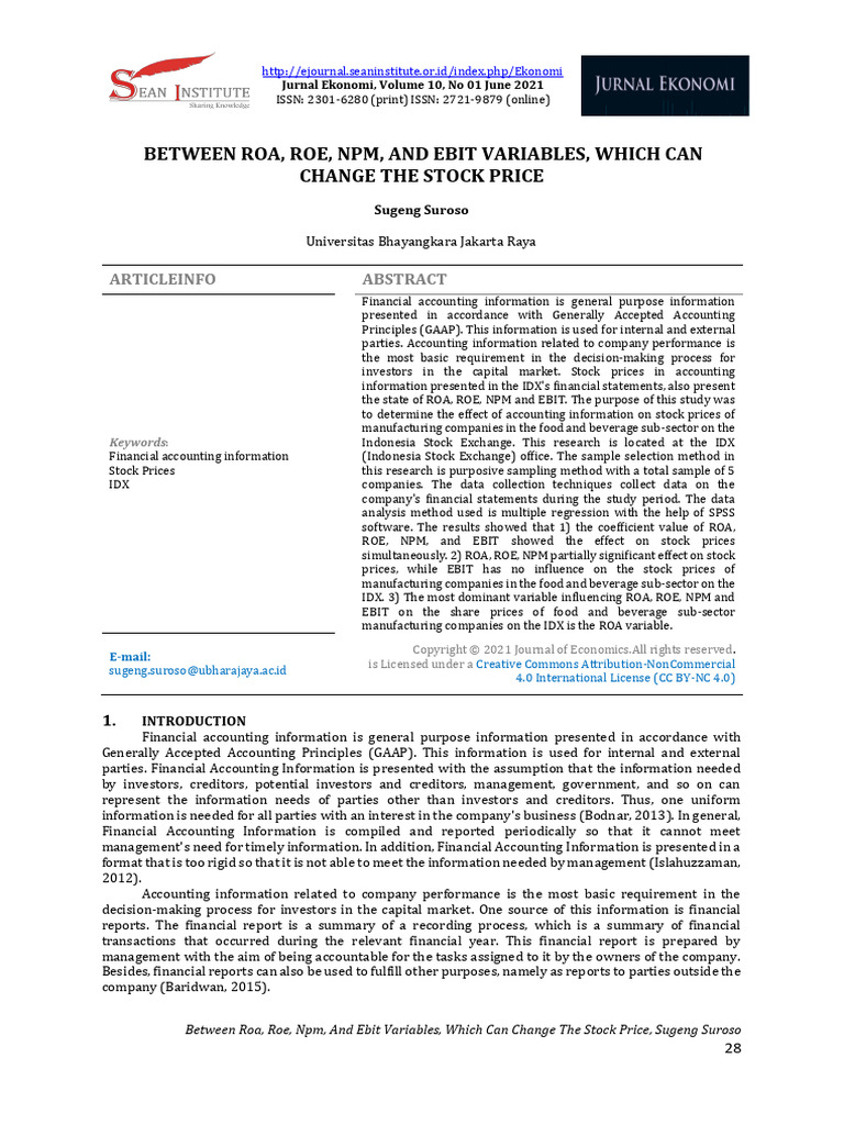 Impact of Financial Ratios on Stock Prices | PDF | Macroeconomics ...