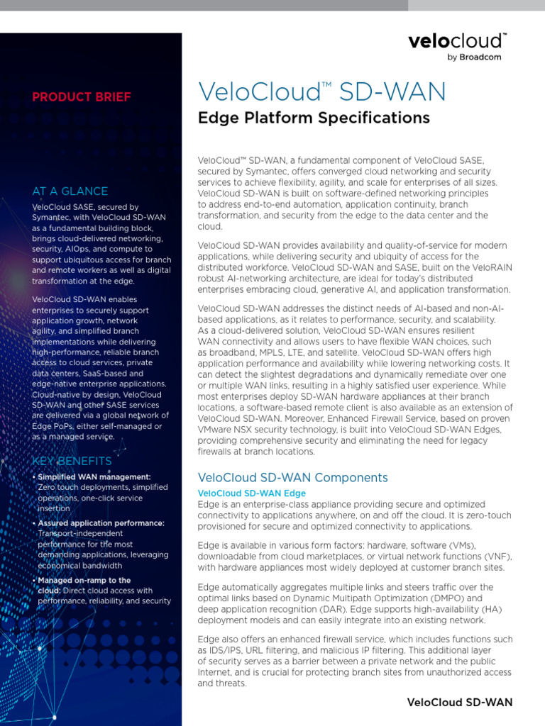 VeloCloud SD-WAN Overview and Benefits | PDF | Power Supply | Cloud ...