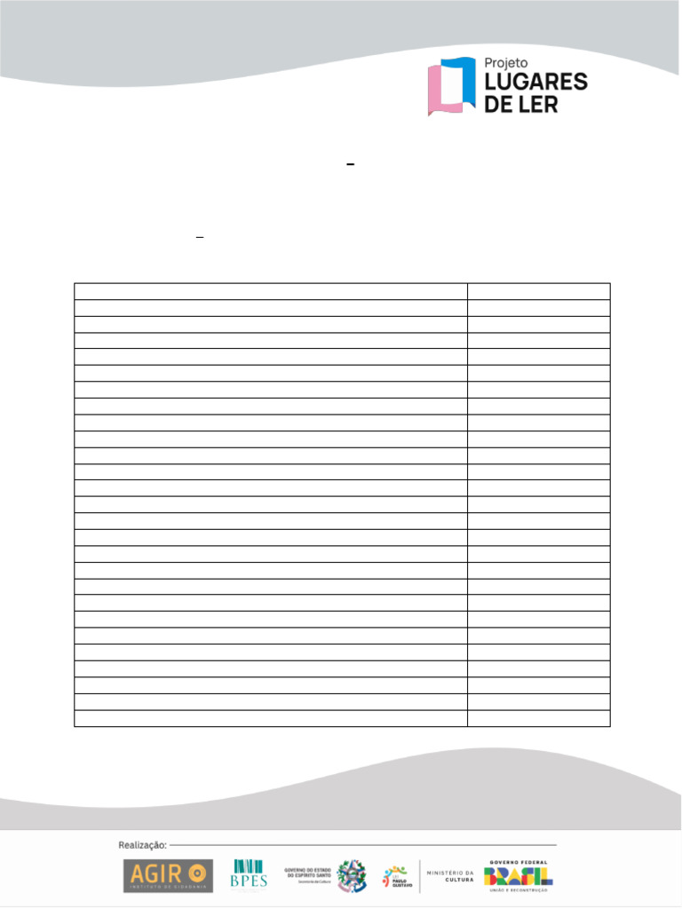 Lista de Presença - Clube de Leitura | PDF