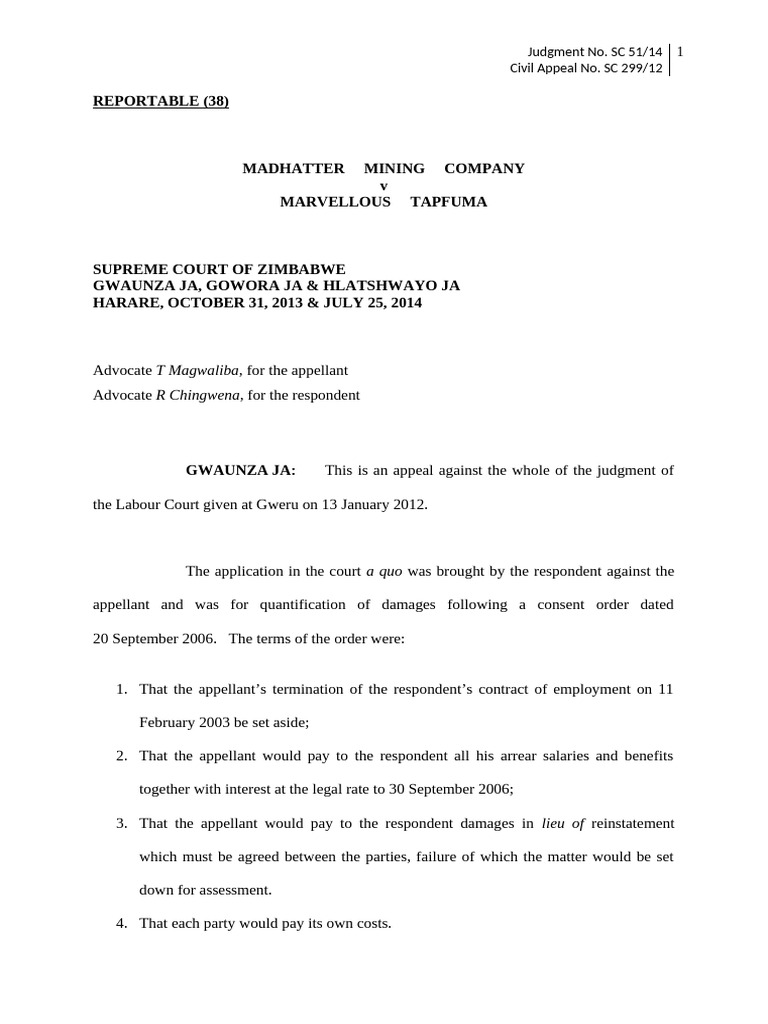 Supreme Court Ruling on Employment Damages | PDF | Damages | Judgment (Law)
