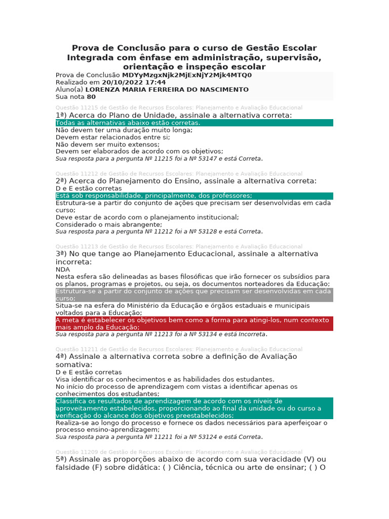 Planejamento Educacional e Avaliação Escolar | PDF | Pedagogia ...