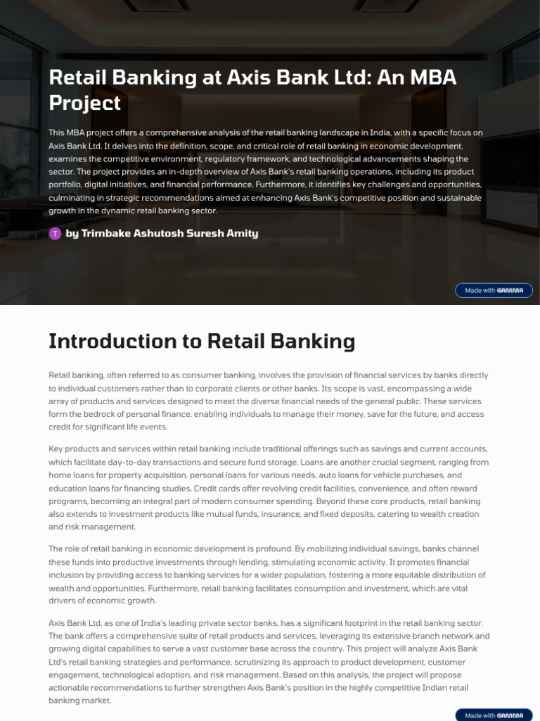 Axis Bank Retail Banking Analysis | PDF | Banks | Computer Security