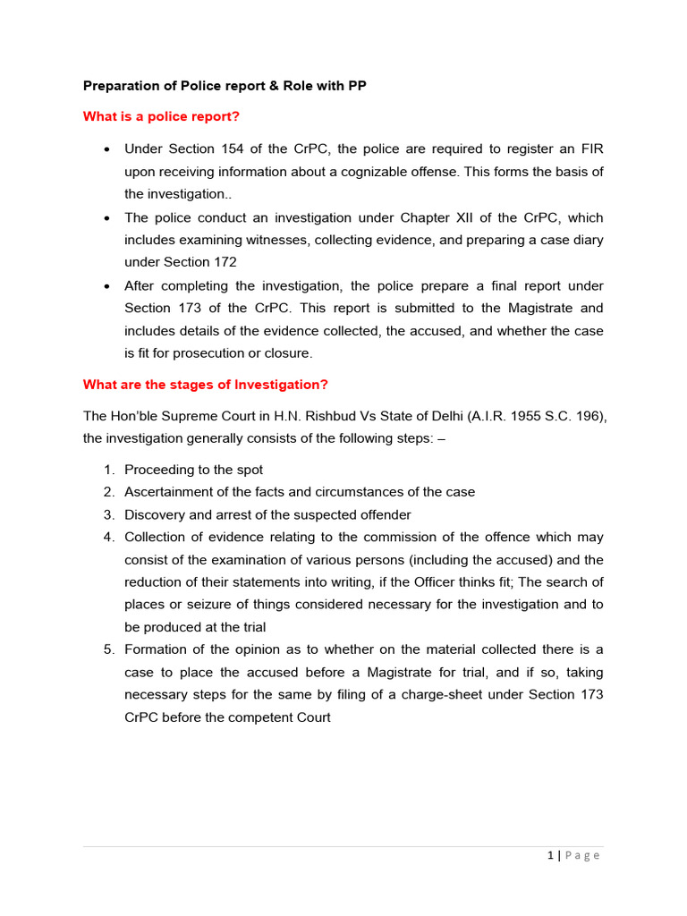 Police Report Preparation Guidelines | PDF | Prosecutor | Witness