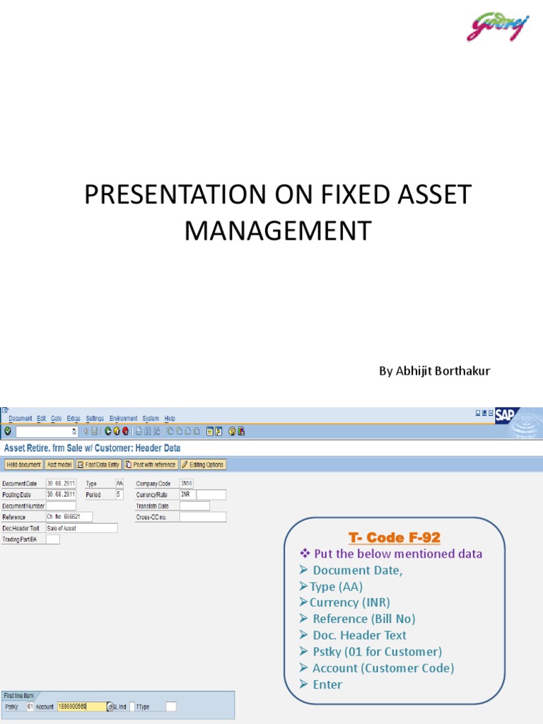 SOP For Sale of Asset in SAP PDF Fixed Asset Invoice