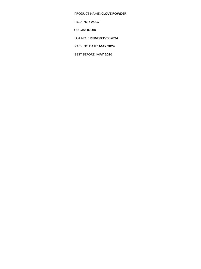 Clove Powder | PDF