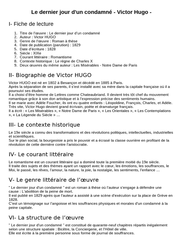 Le Dernier Jour d'un Condamné | PDF | Victor Hugo