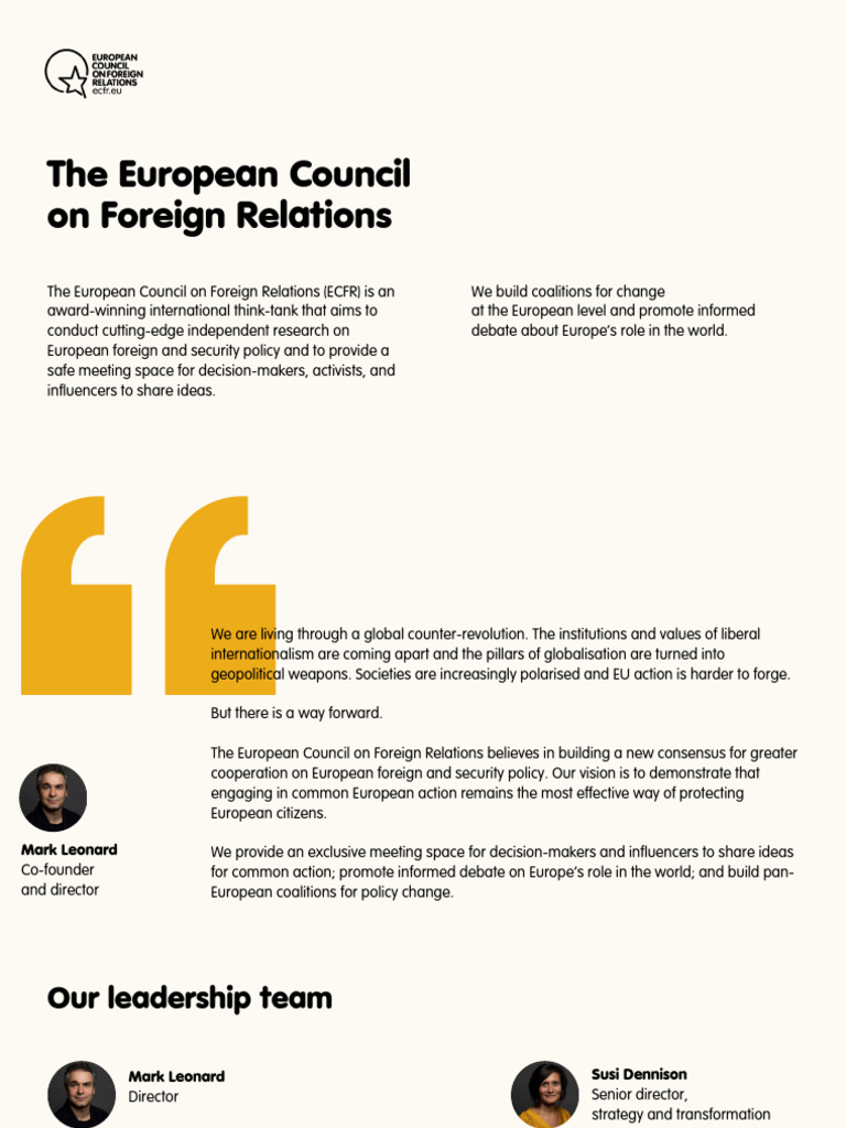 European Council on Foreign Relations Overview | PDF