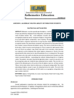 Mathematics Education: International Electronic Journal of