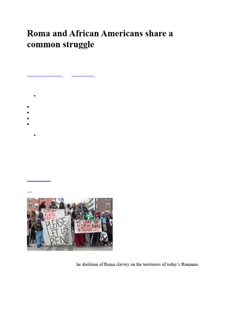 Roma and African Americans: Shared Struggles | PDF | Romani People ...