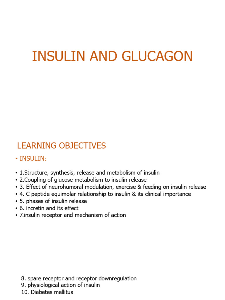 Insulin and Glucagon: Functions and Regulation | PDF | Insulin | Glucose