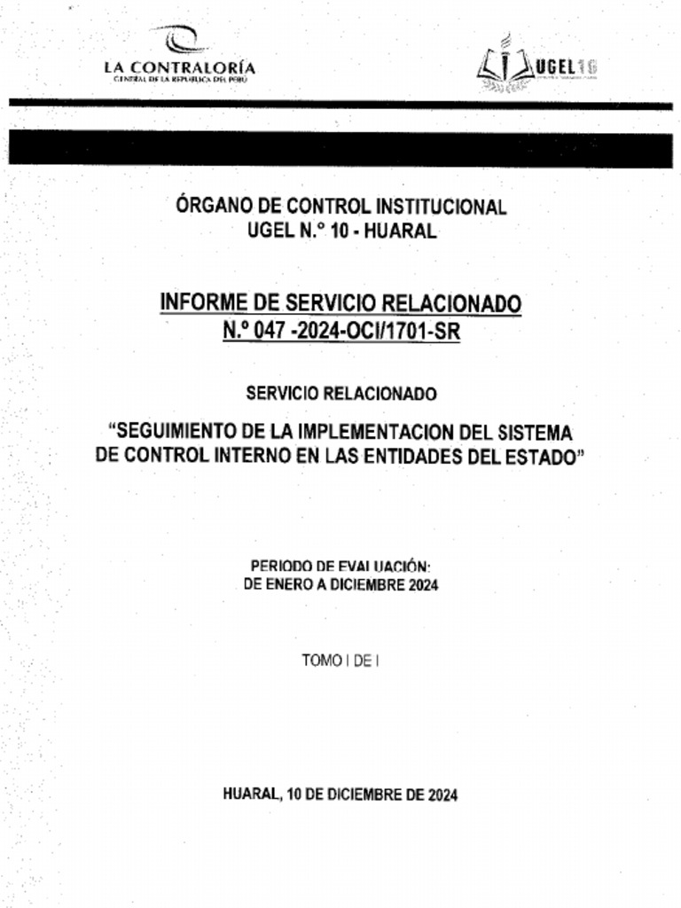 Informe de Seguimiento de Control Interno | PDF