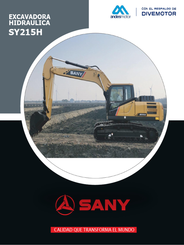 Excavadora Hidráulica SANY SY215H | PDF