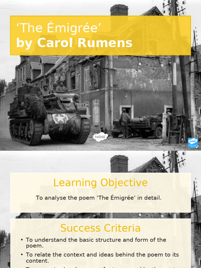 The Émigrée': by Carol Rumens | PDF | Poetry