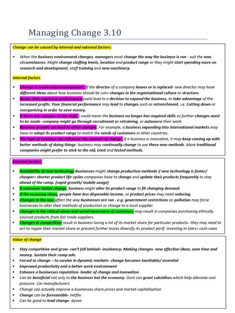 Strategies for Effective Business Change | PDF | Strategic Management ...