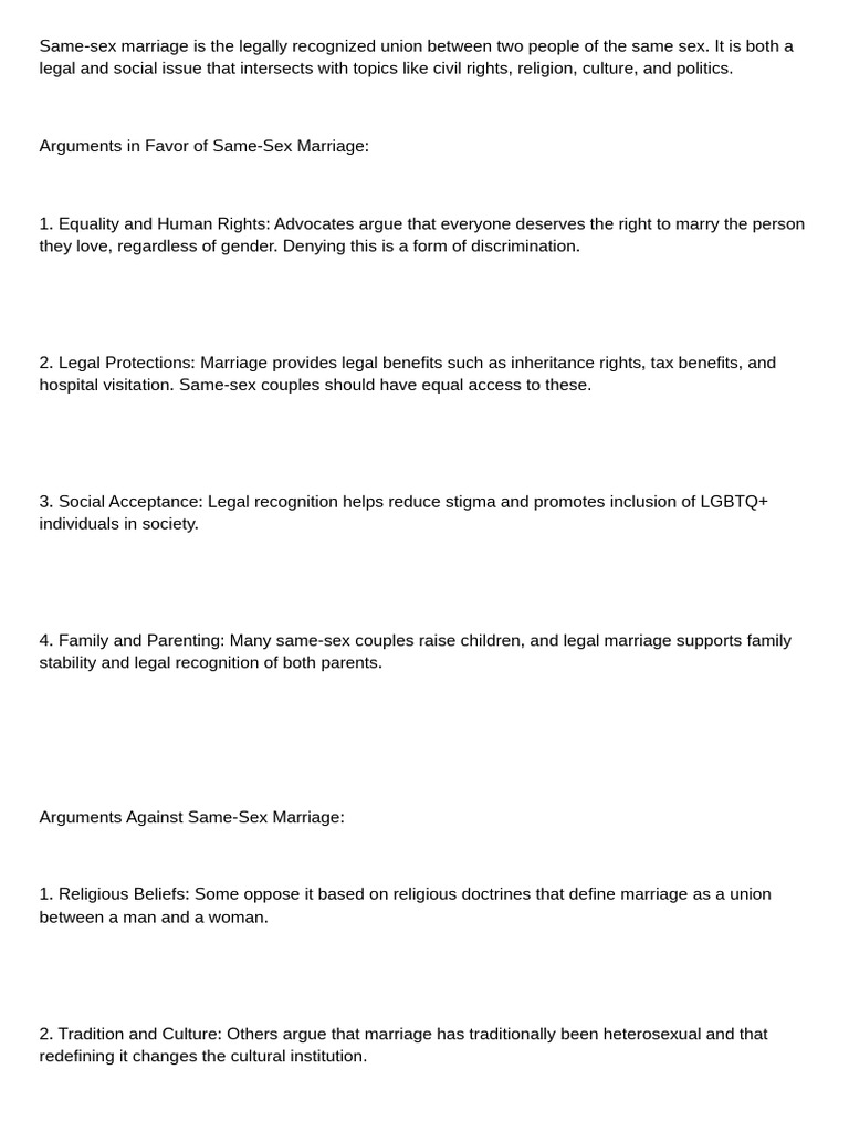 Same Sex Marriage | PDF