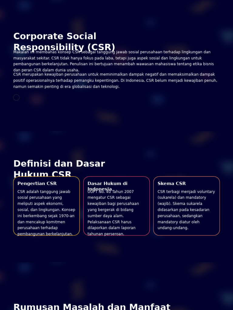 Pemahaman dan Implementasi CSR | PDF