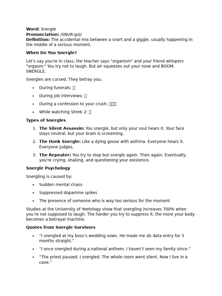 Understanding Snergles: Definition & Types | PDF