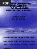 Satisfaction On Tvs Brands With Reference To T V & Sons: A Study On Customer