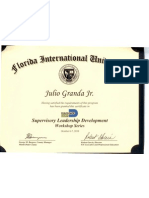 FIU Supervisory Leadership Development Workshop Certificate 2010