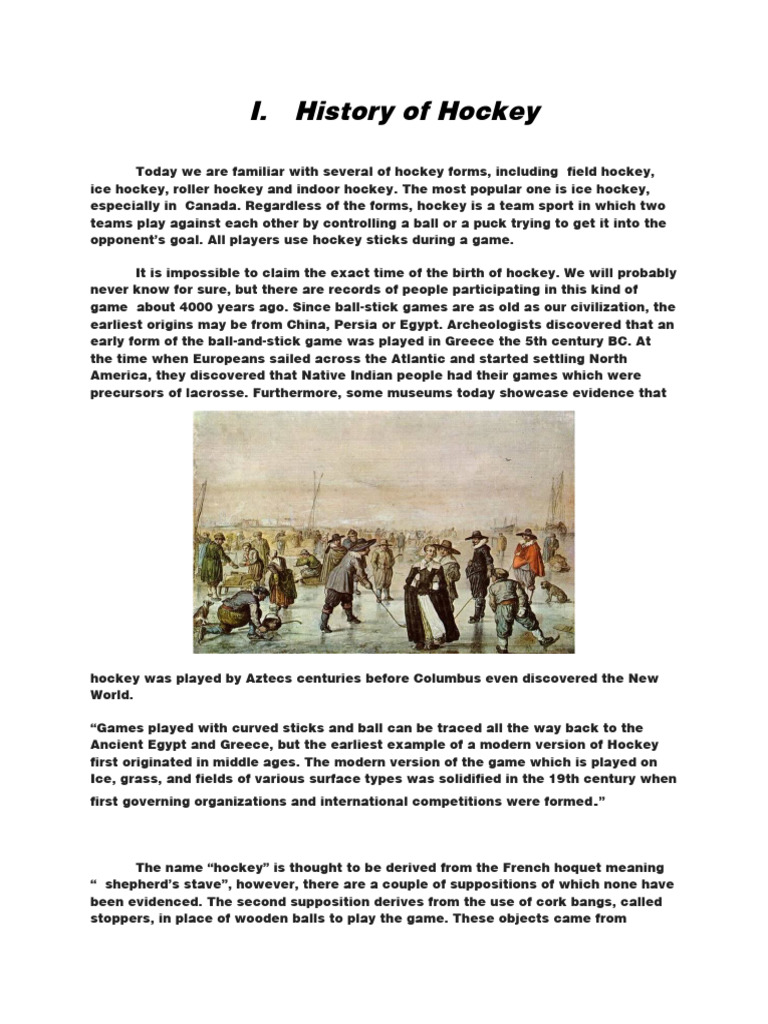 Origins and Evolution of Hockey | PDF | Ice Hockey | Sports