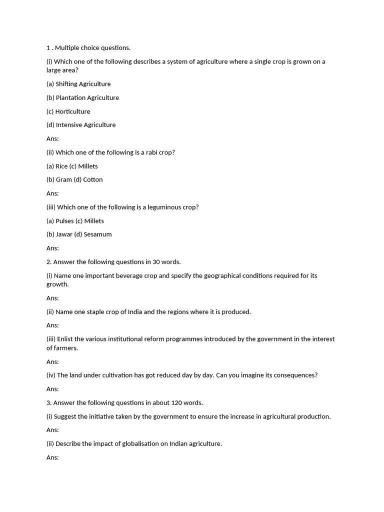 Cls 10 CH 4 Questions and Answers | PDF