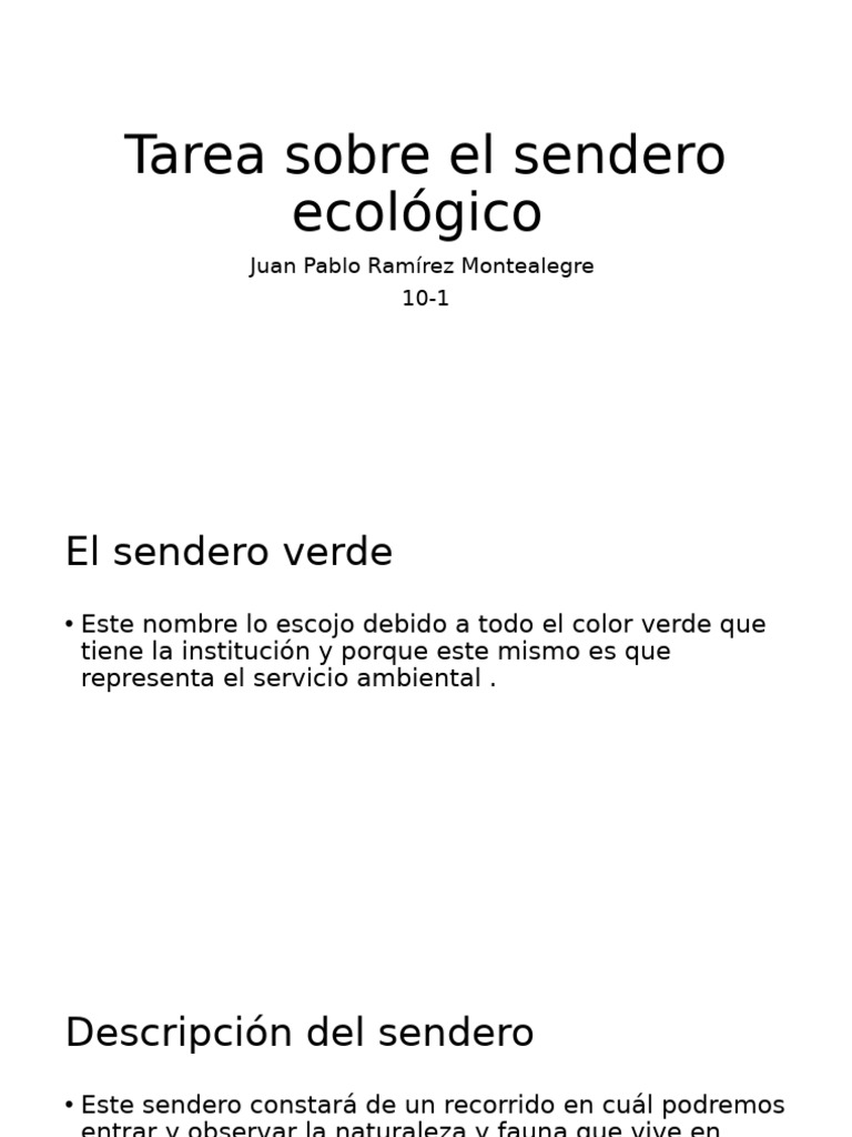 Sendero Ecológico | PDF