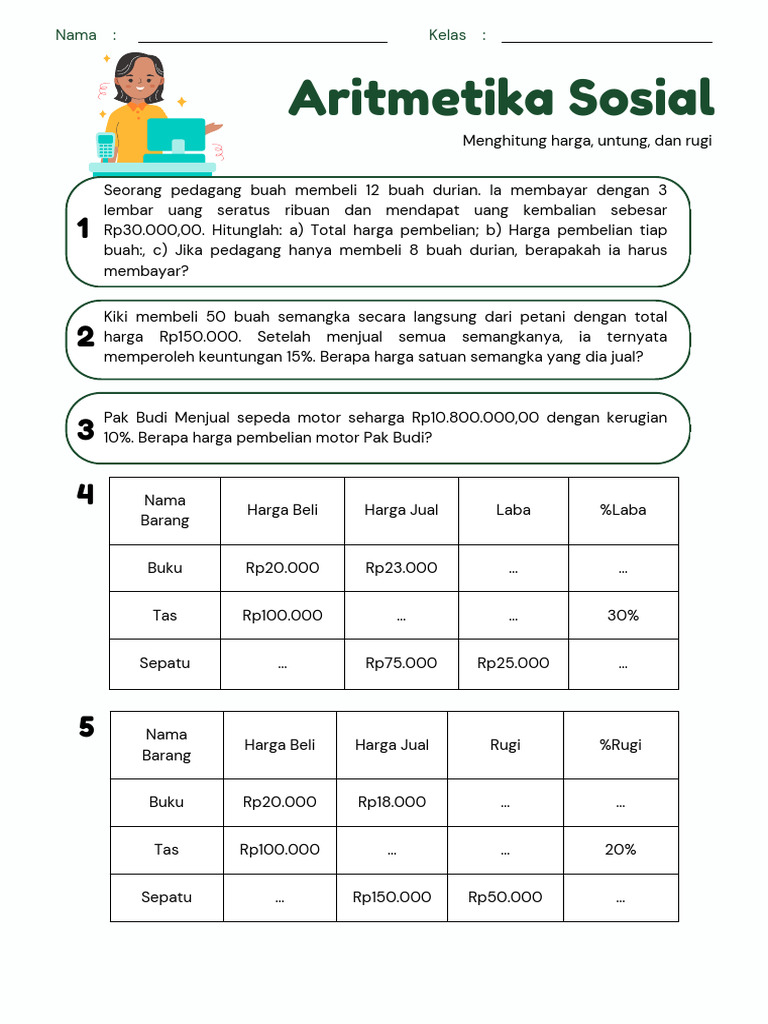 Latihan Soal Untung Dan Rugi SSN | PDF
