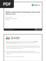 Zaizi Alfresco Solution - Building A Multi-Lingual Multi-Branded Websites Using Alfresco WCM