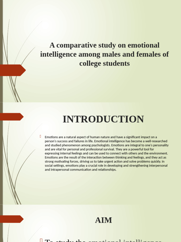 A Comparative Study On Emotional Intelligence Among Males | PDF ...