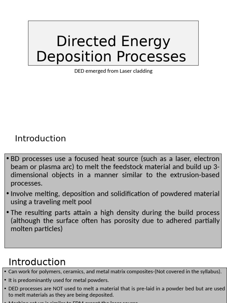Directed Energy Deposition Overview | PDF | Materials | Industrial ...