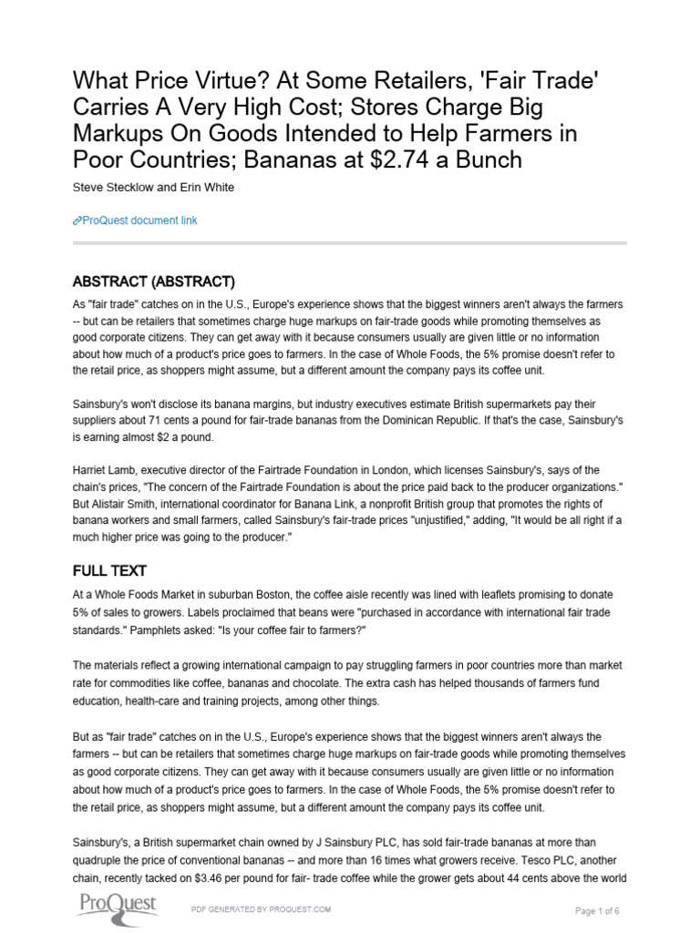 Print | PDF | Fair Trade | Trade