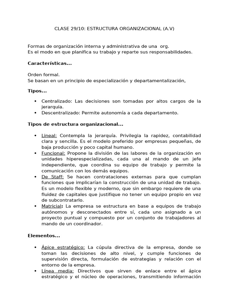 Estructura Organizacional: Tipos y Funciones | PDF | Business | Economias