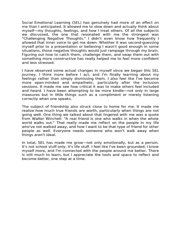 Impact of Social Emotional Learning | PDF