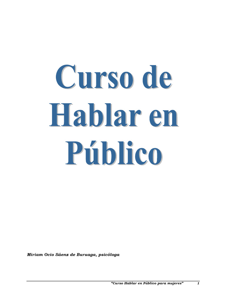 Curso Hablar en Público para Mujeres | PDF | Pensamiento | Comunicación ...