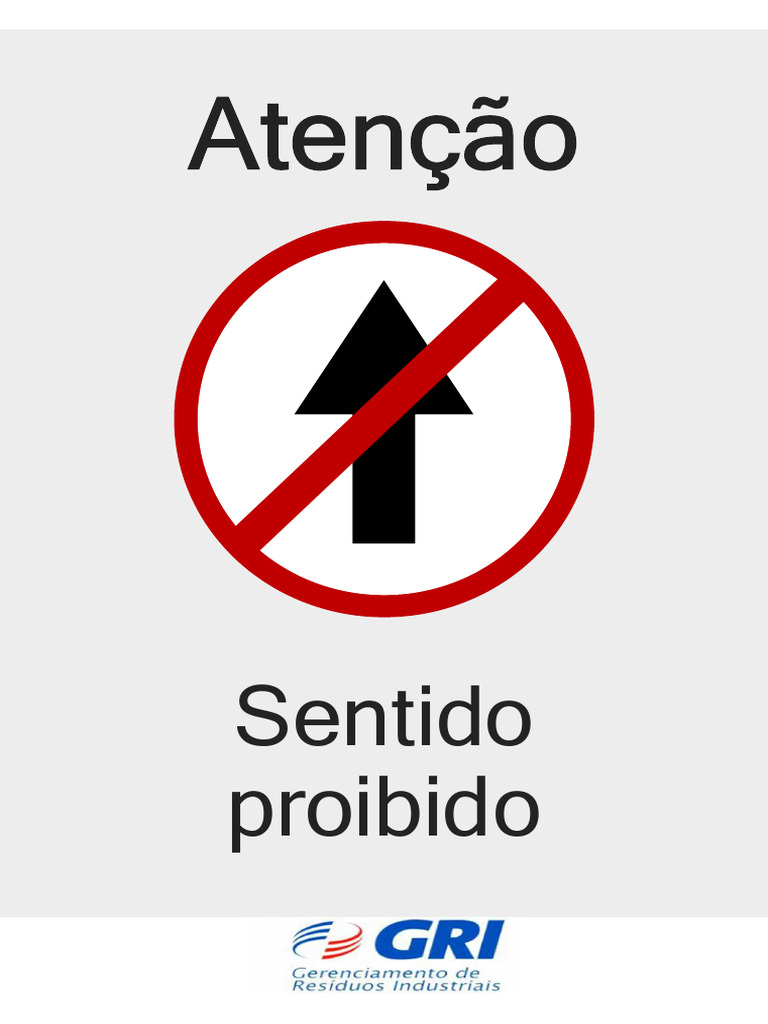 Sentido Proibido - Placa - GRI | PDF