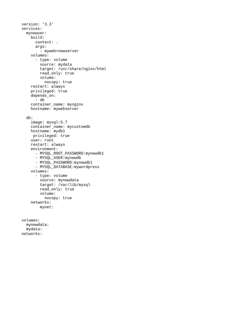Docker Compose Configuration Example | PDF