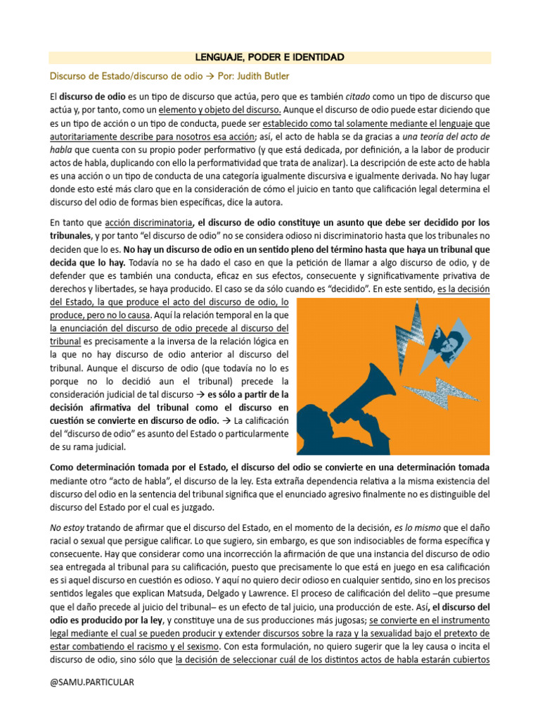 Discurso de odio y poder estatal | PDF | Palabra | El discurso del odio